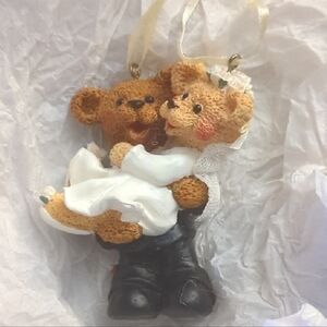 Kurt S Adler Vintage Adorable Bear Couple Wedding Ornament